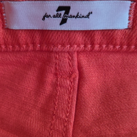 74AM Monroe Cutoff Women's Red Denim Shorts - Picture 5 of 8